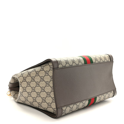 Gucci GG Supreme Monogram Web Medium Ophidia Tote Bag Brown 4 of 12