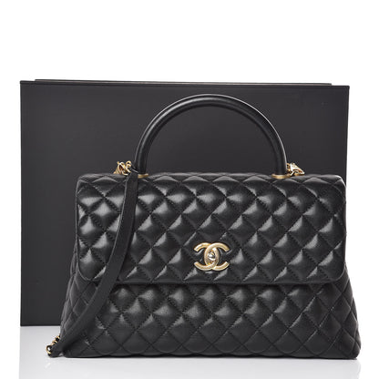 Chanel Caviar Quilted Medium Coco Handle Flap Black 9 of 9