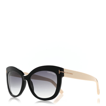 Tom Ford Acetate Alistair Cat Eye Sunglasses TF524 Black Beige 1 of 8