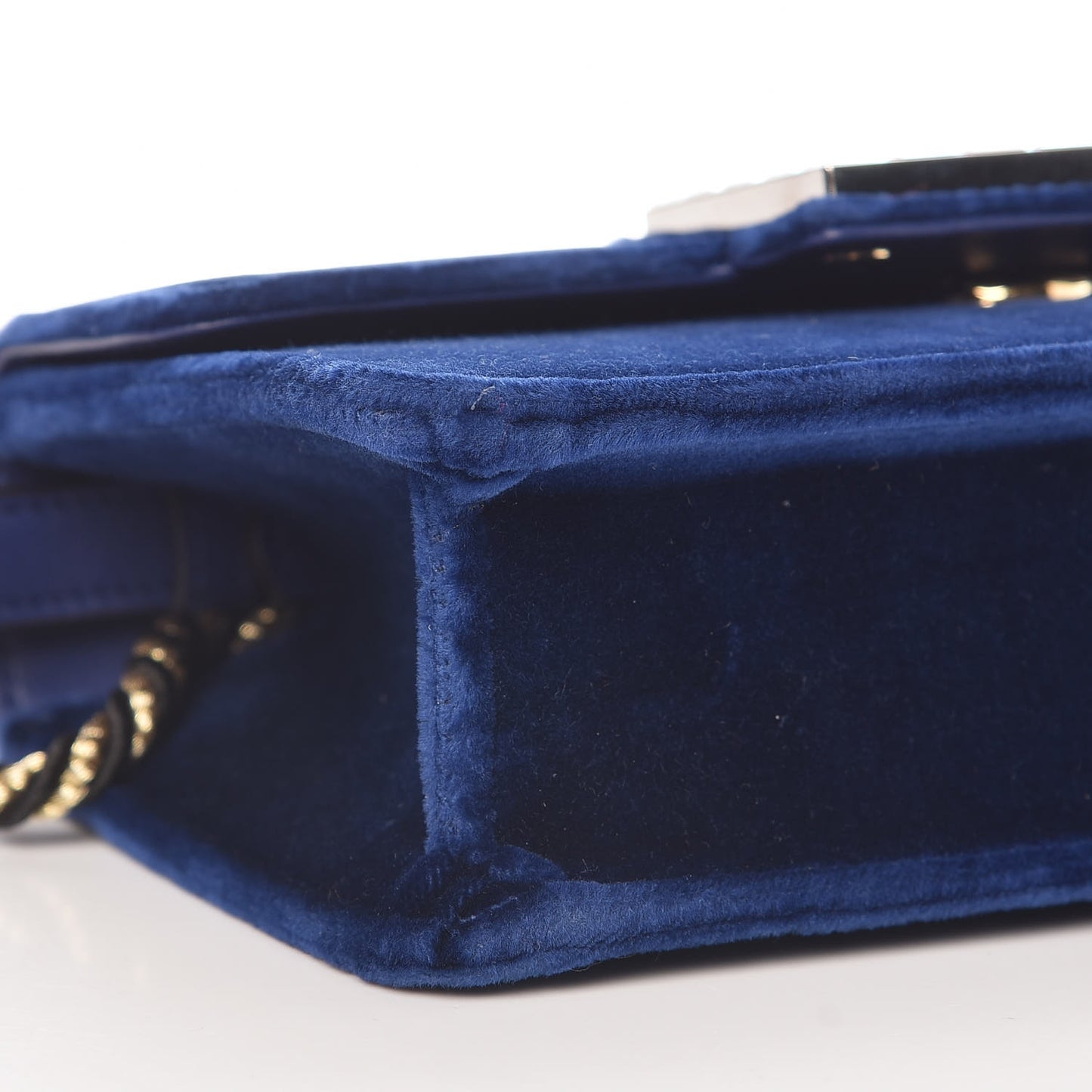 Velvet Crystal Square G Shoulder Bag Cobalt Blue
