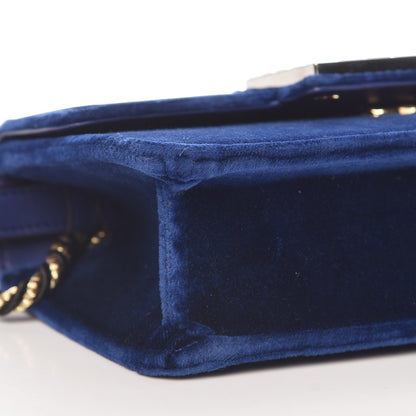 Gucci Velvet Crystal Square G Shoulder Bag Cobalt Blue 8 of 9