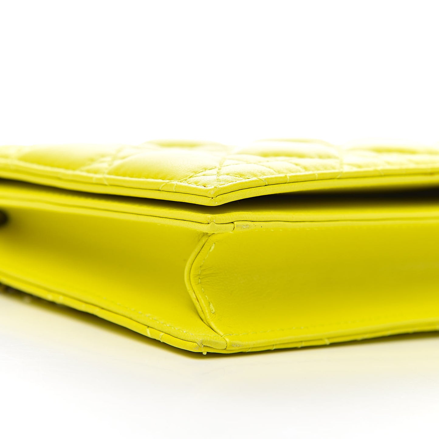 Lambskin Cannage Lady Dior Convertible Clutch Vert Acide