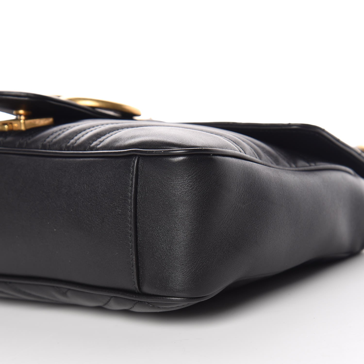 Gucci Calfskin Matelasse Medium GG Marmont Shoulder Bag Black 6 of 16
