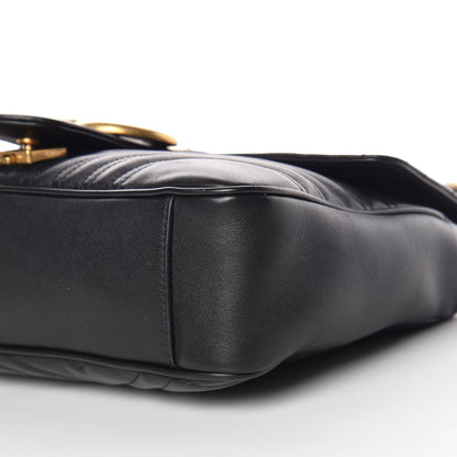 Gucci Calfskin Matelasse Medium GG Marmont Shoulder Bag Black 6 of 16