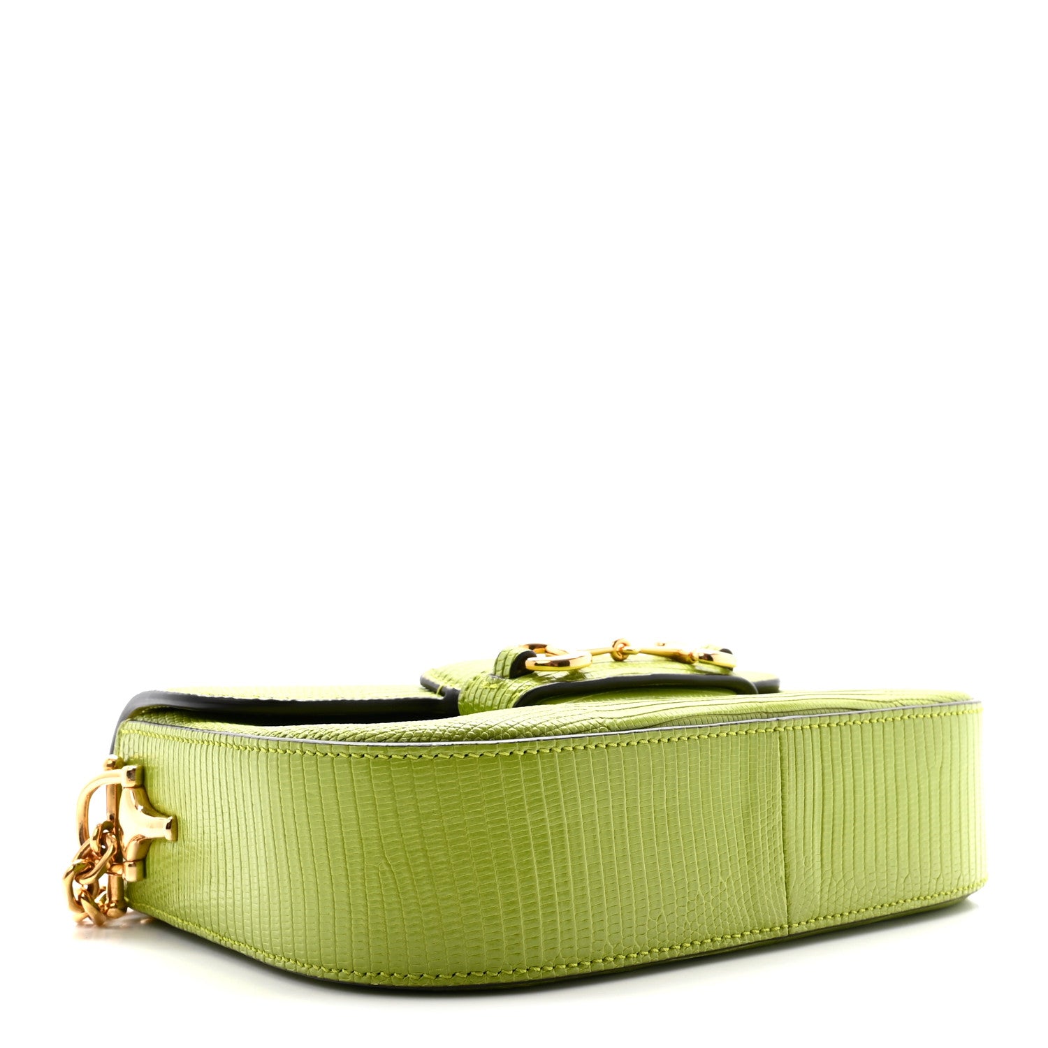 Gucci Lizard Mini Horsebit 1955 Shoulder Bag Green 4 of 10