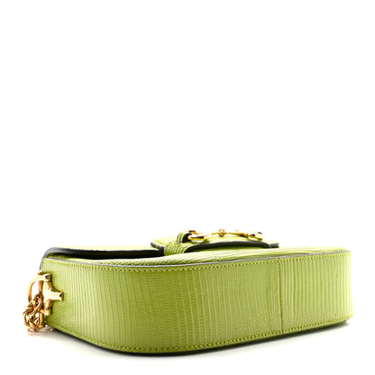 Gucci Lizard Mini Horsebit 1955 Shoulder Bag Green 4 of 10