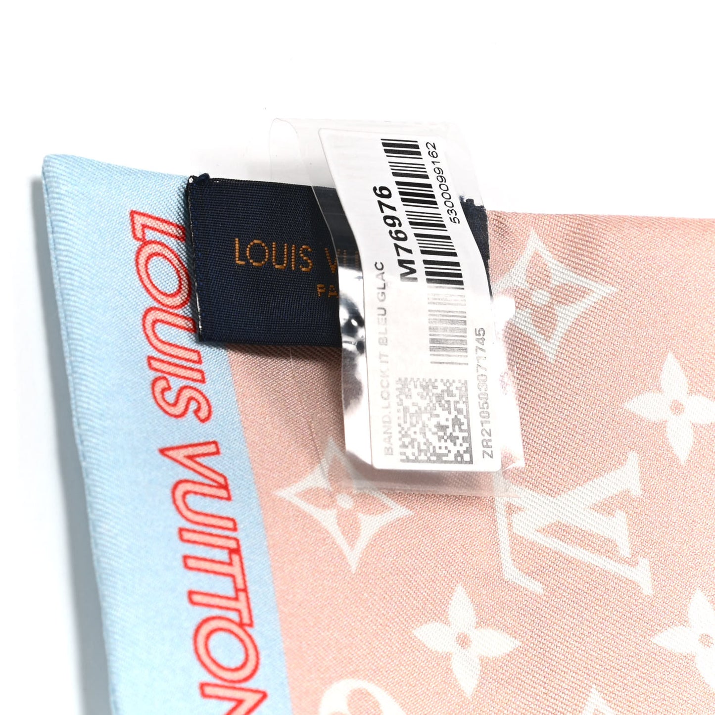 Silk Monogram Lock It Bandeau Bleu Glacier