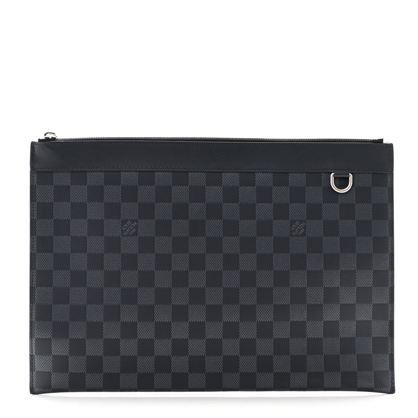 Damier Infini Discovery Pochette GM Onyx Silver
