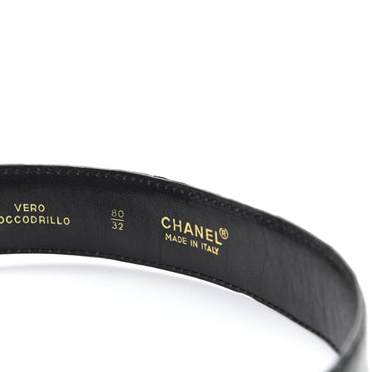 Chanel Alligator Belt 80 32 Black 3 of 6