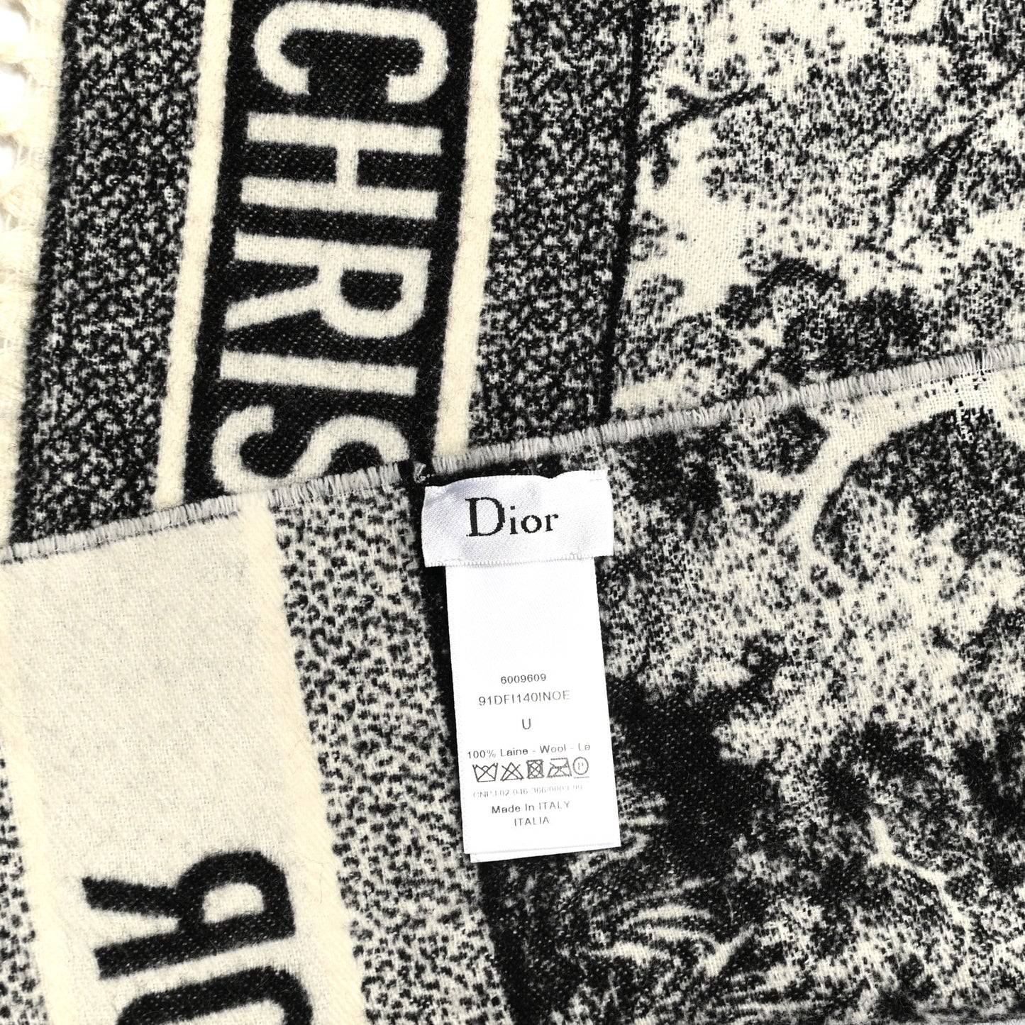 Wool Dioriviera Toile De Jouy Throw Black
