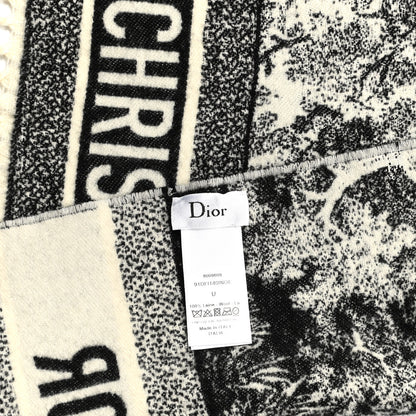 Christian Dior Wool Dioriviera Toile De Jouy Throw Black 3 of 3