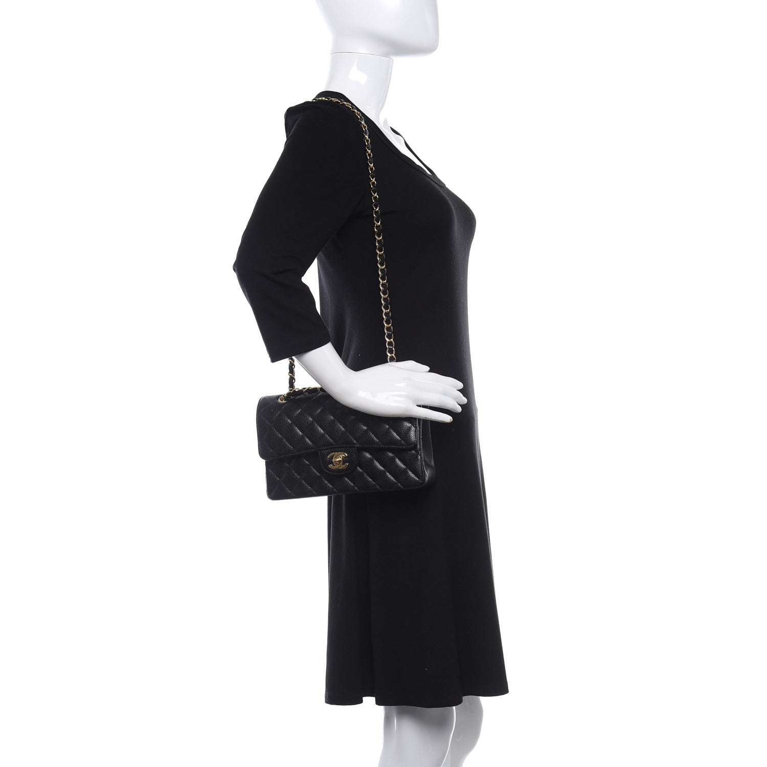 Chanel Caviar Quilted Small Double Flap Black 2 of 9