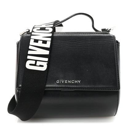 Givenchy Calfskin Mini Pandora Box Logo Strap Crossbody Bag Black 1 of 10