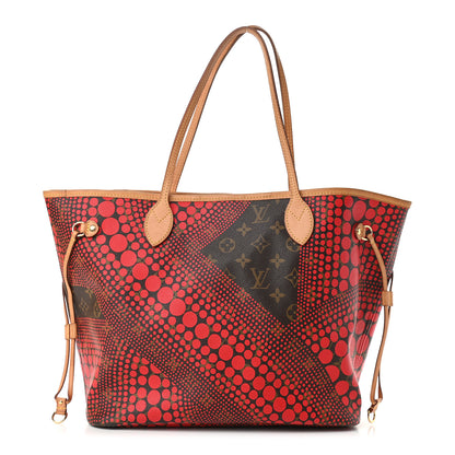 Louis Vuitton Monogram Kusama Waves Neverfull MM Red 1 of 9