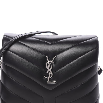Saint Laurent Calfskin Y Quilted Monogram Toy Loulou Crossbody Bag Black 9 of 10