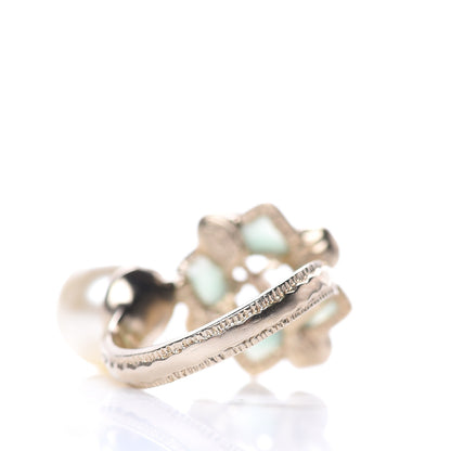 Chanel Gripoix Pearl CC Ring 6.75 Gold Green 3 of 5