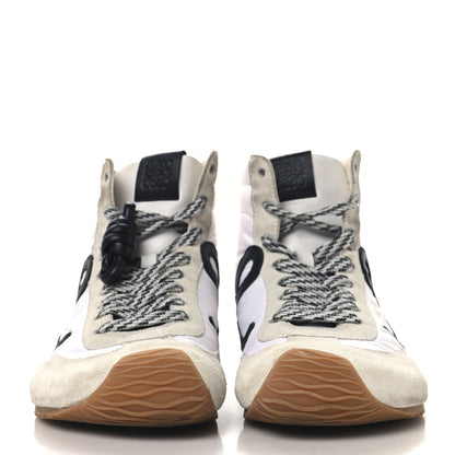 Loewe Nylon Suede Flow Runner High Top Sneakers 38 White Black 3 of 10