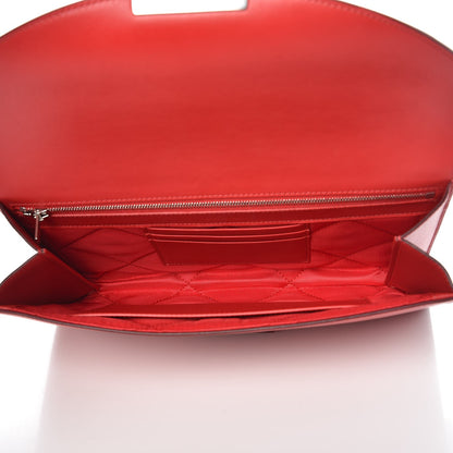 Celine Grained Calfskin Trotteur Clutch Red 5 of 8