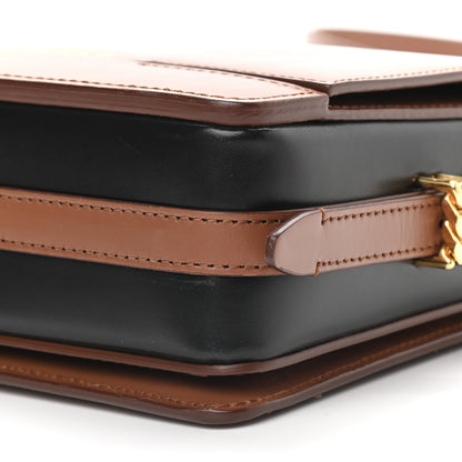 Burberry Smooth Calfskin Two Tone Small Grace Bag Malt Brown Black 6 of 9