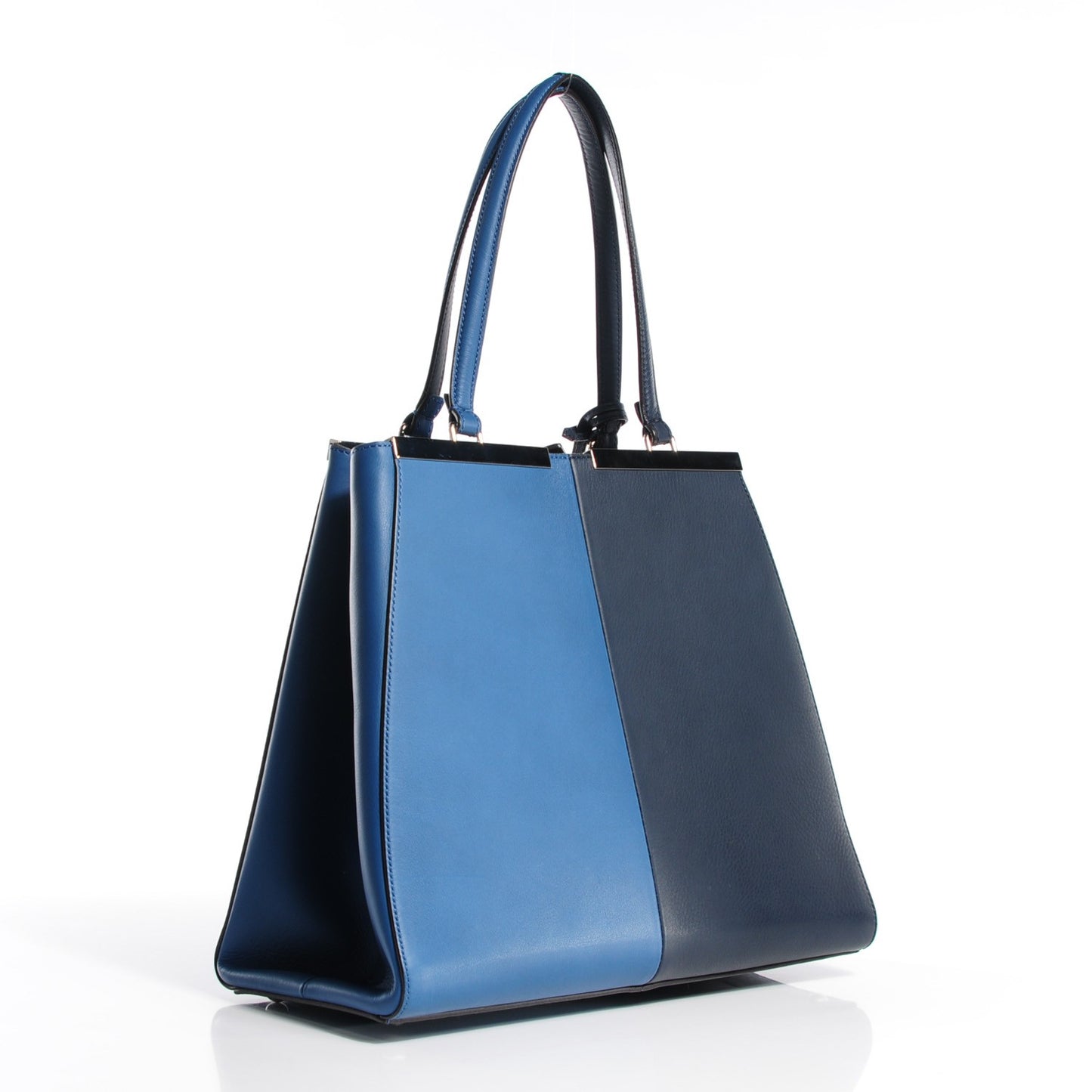 Vitello Bi-Color Large 3Jours Tote Lavagna Cobalto
