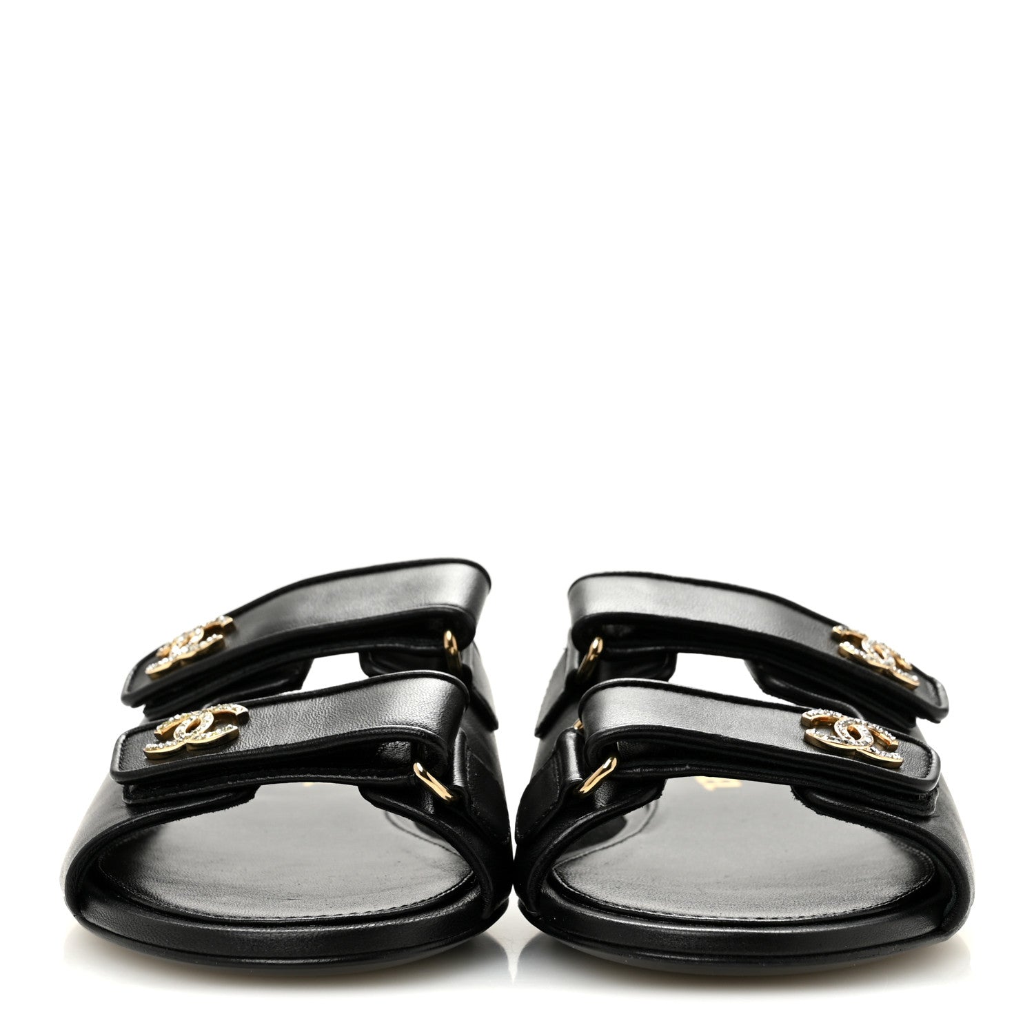 Chanel Lambskin Velcro Mules 39 Black 3 of 10