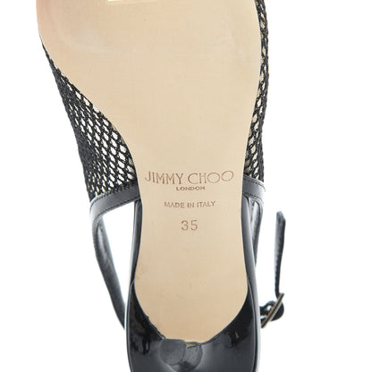 Jimmy Choo Patent Sporty Mesh Anika 65 Pumps 35 Black 7 of 9