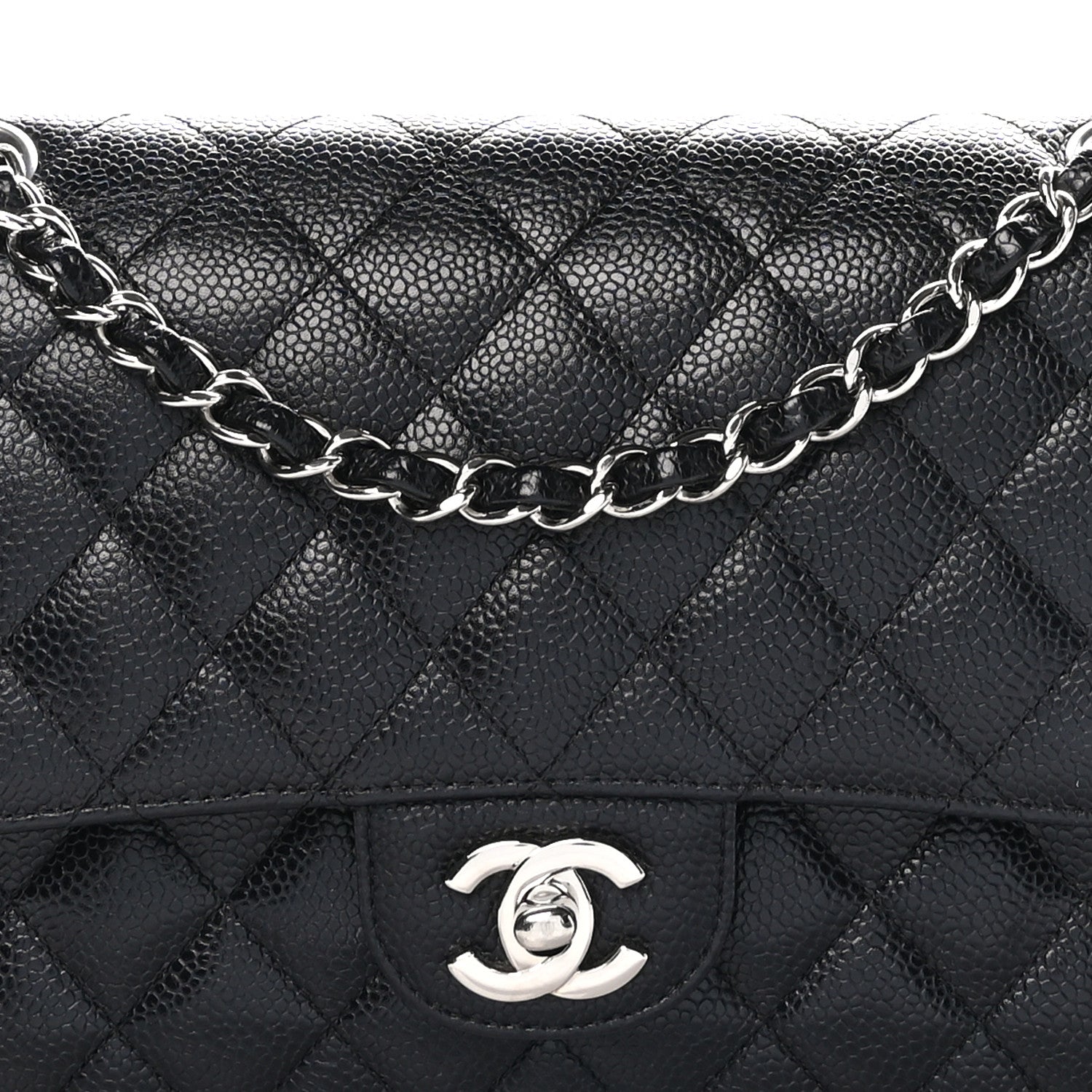 Chanel Caviar Quilted Medium Double Flap Black 8 of 11