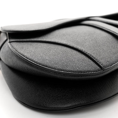 Christian Dior Grained Calfskin Saddle Bag Black 8 of 9