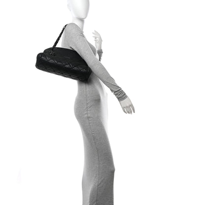 Chanel Iridescent Calfskin Stitched Just Mademoiselle Bowling Bag Black 2 of 14