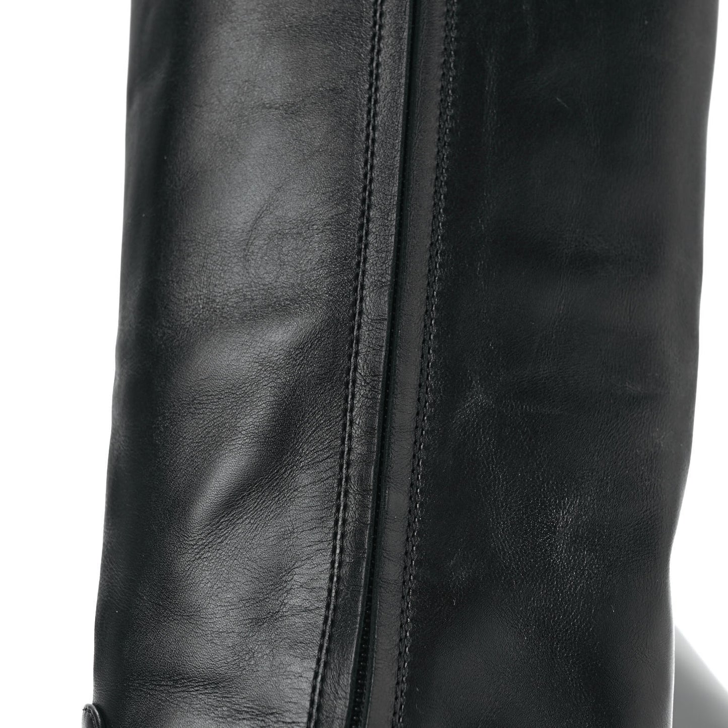 Calfskin Chain High Boots 39 Black