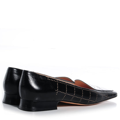 Chanel Perforated Leather Diamond Loafers 37.5 Black 4 of 7