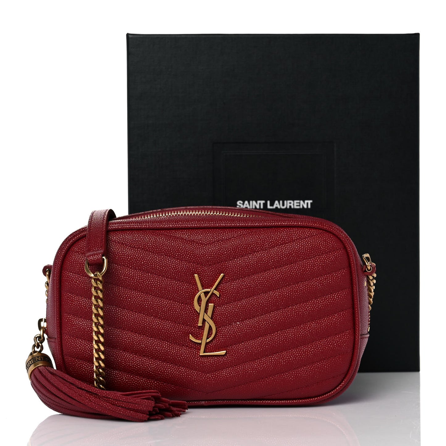 Grain De Poudre Matelasse Monogram Mini Lou Camera Bag Opyum Red