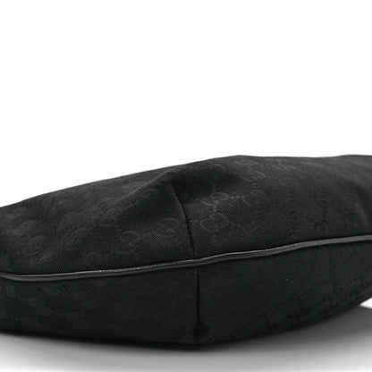 Gucci Monogram Medium Half Moon Hobo Black 8 of 12