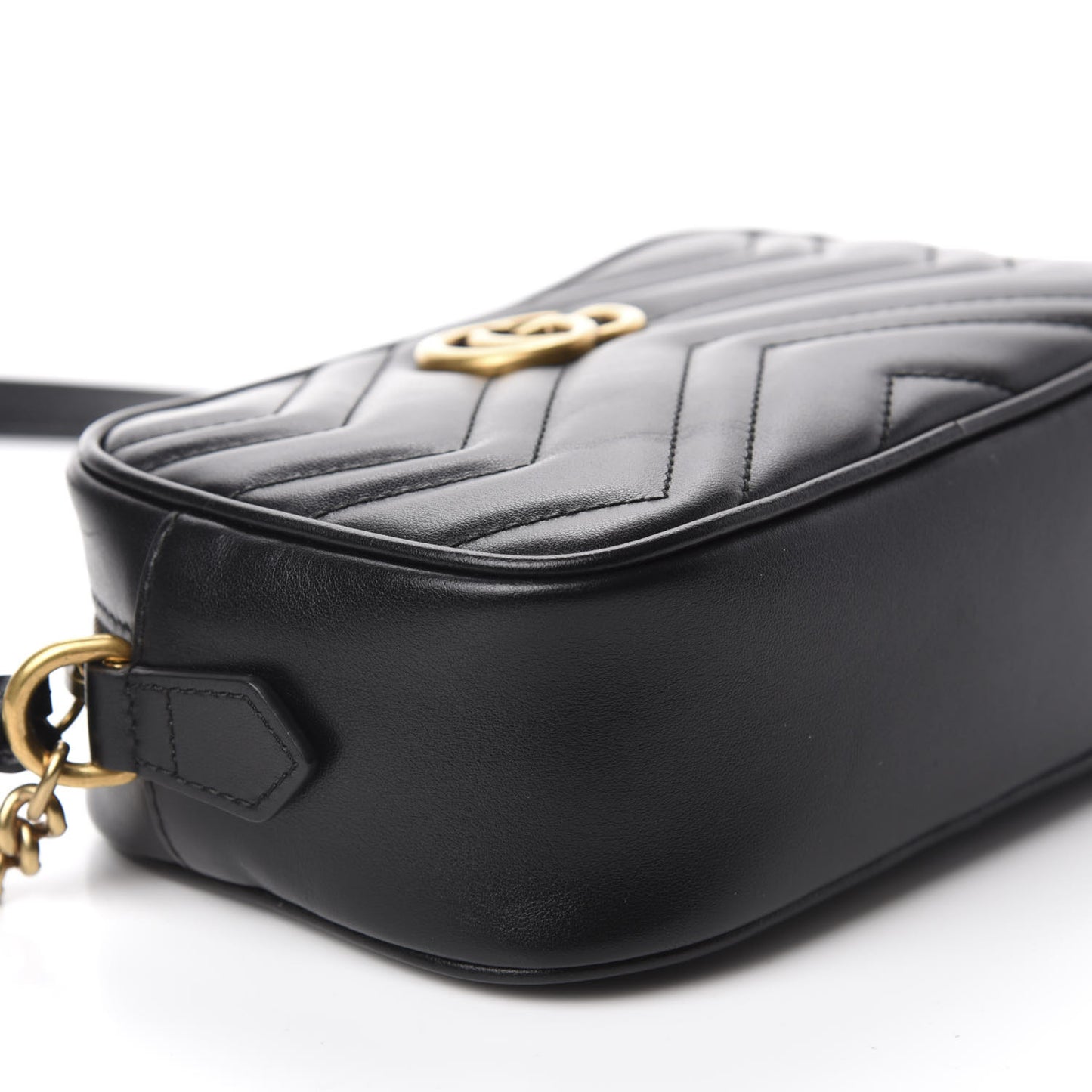 Calfskin Matelasse Mini GG Marmont Chain Shoulder Bag Black