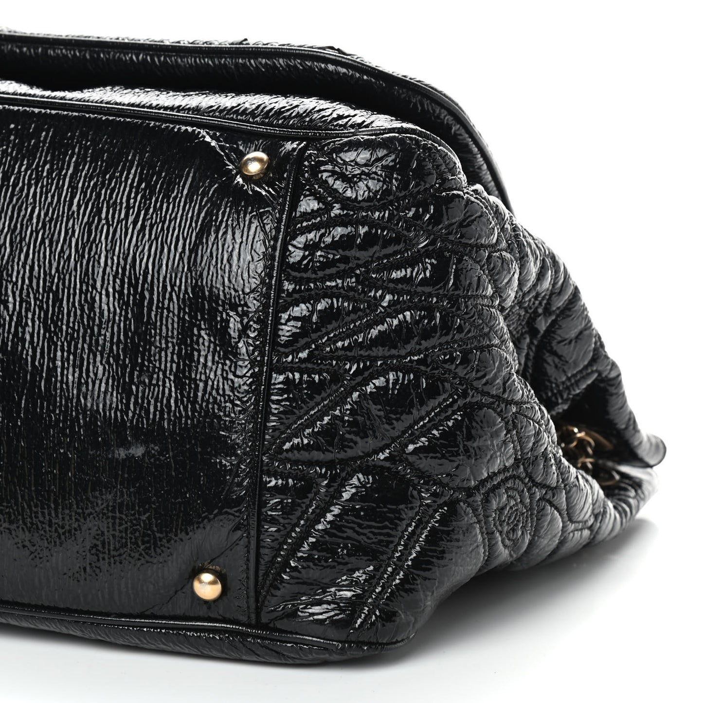 Vinyl Rodeo Accordion Flap Bag Black