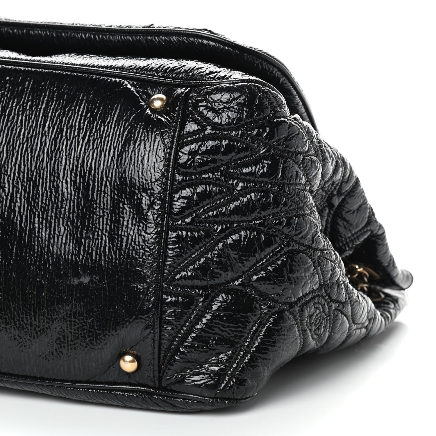 Chanel Vinyl Rodeo Accordion Flap Bag Black 17 of 17