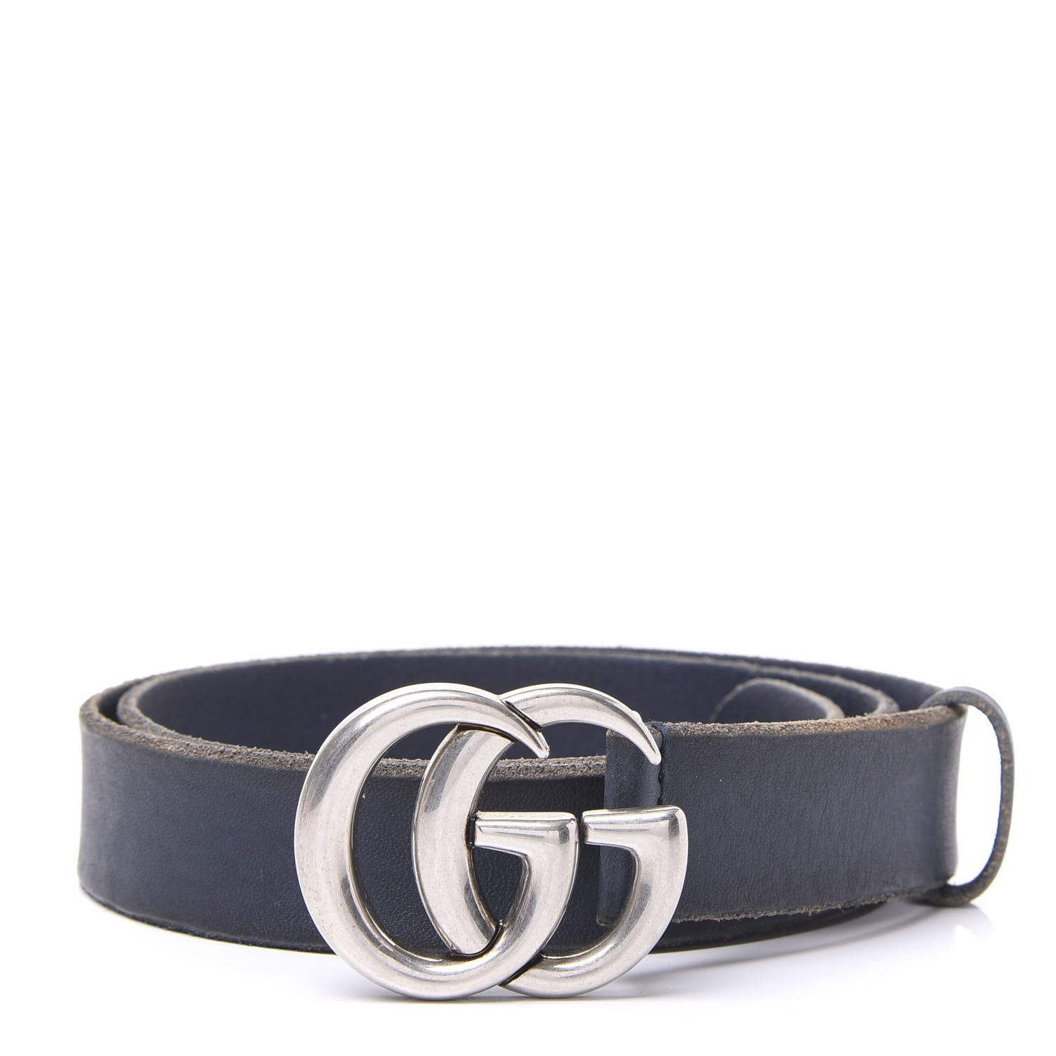 Gucci Cuoio Toscano Nickel Double G 30mm Belt 95 38 Blue 1 of 5