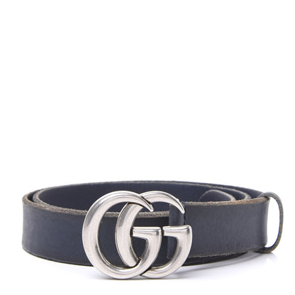 Gucci Cuoio Toscano Nickel Double G 30mm Belt 95 38 Blue 1 of 5