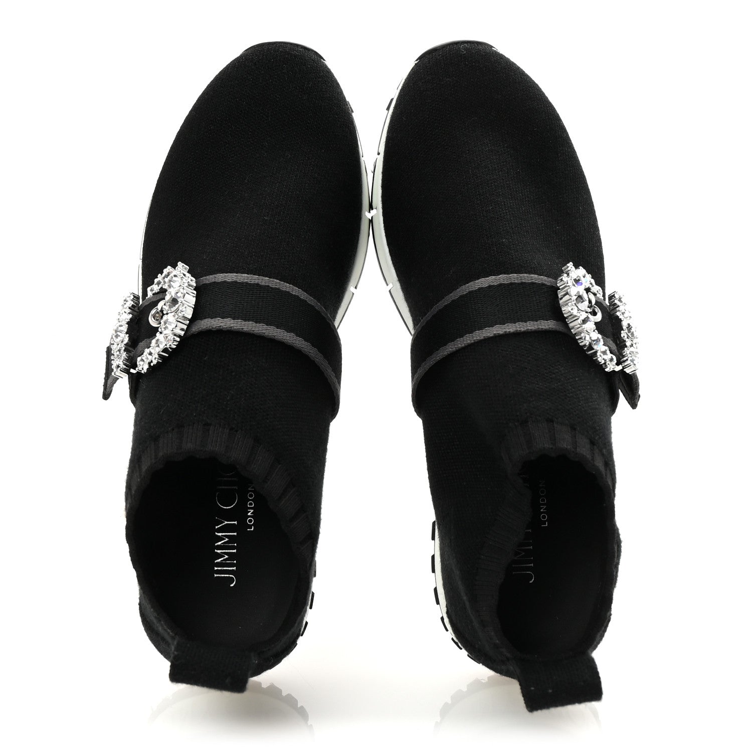 Jimmy Choo Knit Crystal Cheri Oakland Sneaker 37 Black 2 of 10