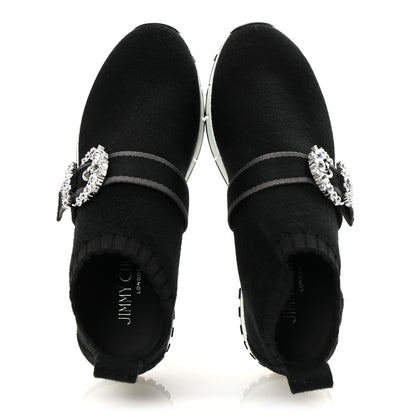 Jimmy Choo Knit Crystal Cheri Oakland Sneaker 37 Black 2 of 10