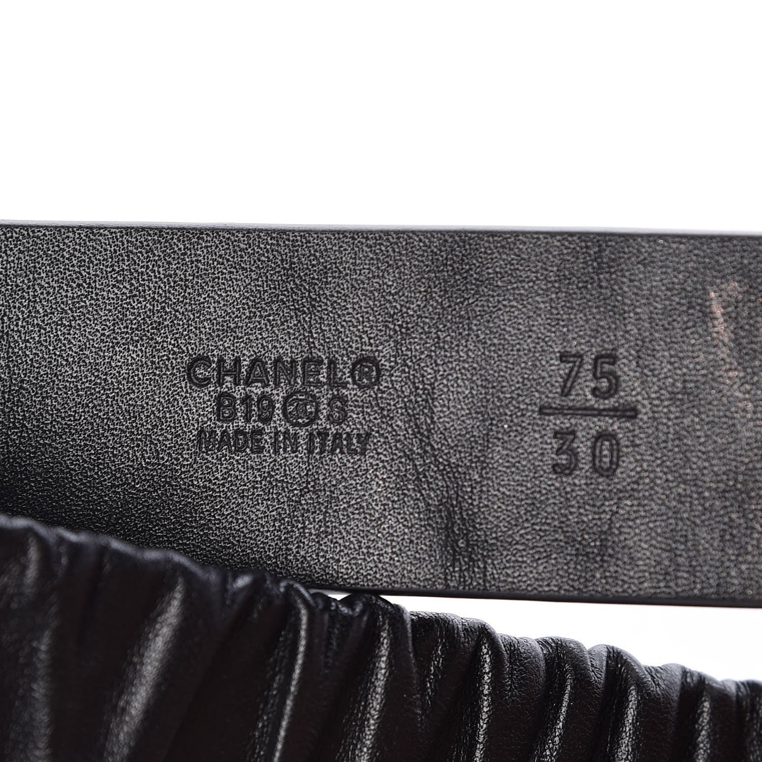 Chanel Lambskin Logo Belt 75 30 Black 5 of 9
