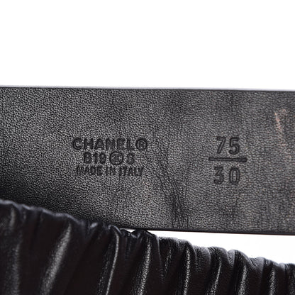 Chanel Lambskin Logo Belt 75 30 Black 5 of 9