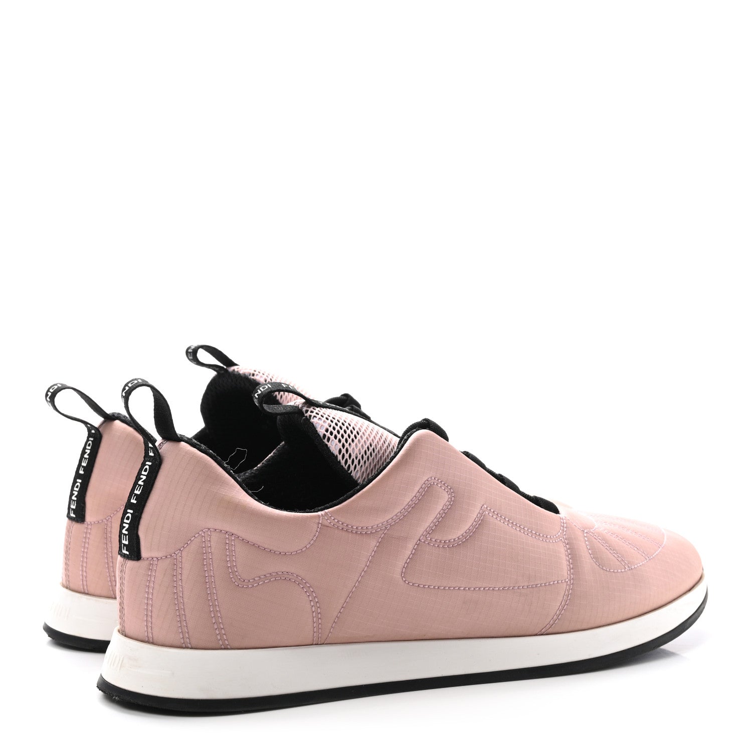 Fendi Nylon Womens FFreedom Sneakers 39.5 White Rosa 5 of 10