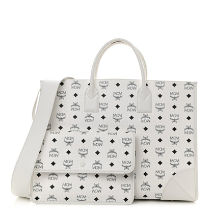 MCM Visetos Large Munchen Tote White 1 of 9