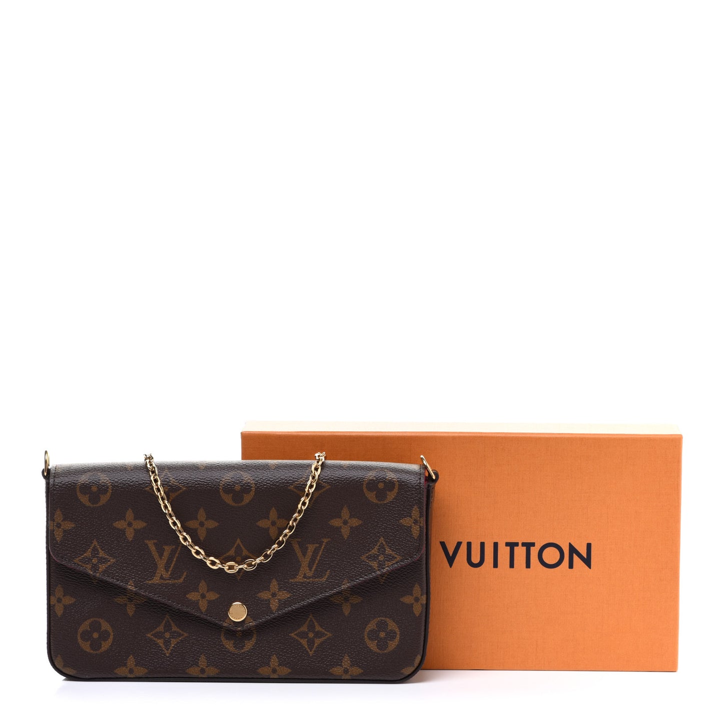 Monogram Pochette Felicie Chain Wallet Fuchsia