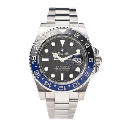 Rolex Stainless Steel 40mm Oyster Perpetual Date GMT Master II Batman Watch Black 116710BLNR 1 of 5