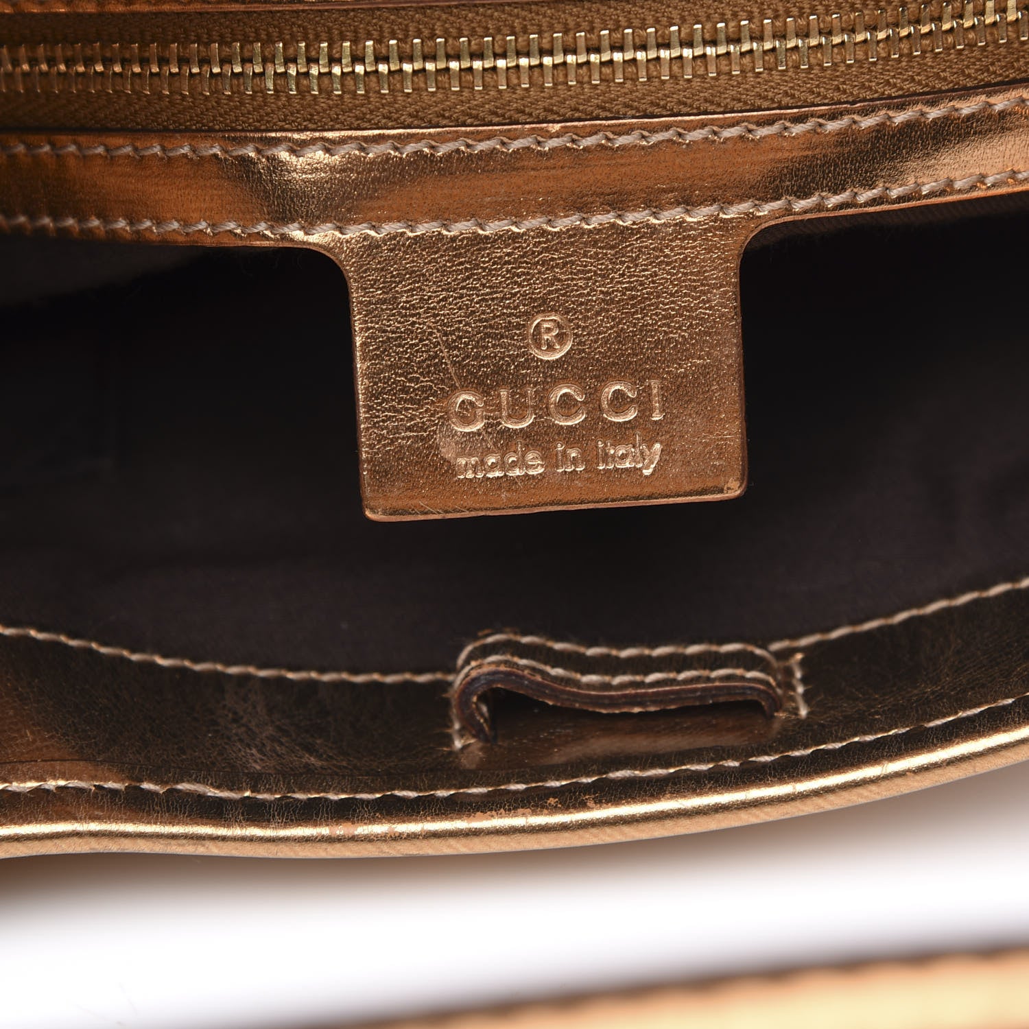 Gucci Metallic Guccissima Punch Hobo Bronze 6 of 13