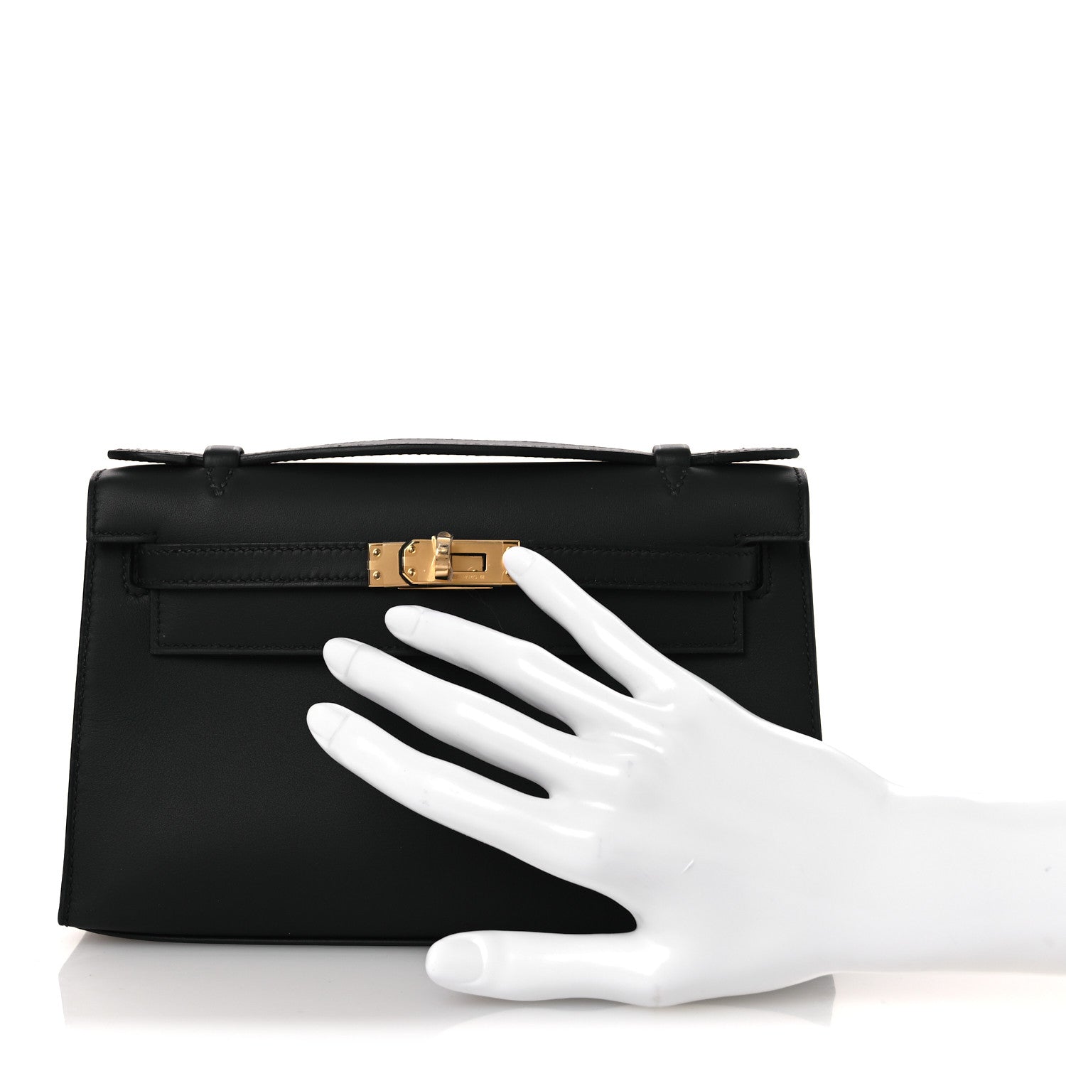Hermes Swift Kelly Pochette Clutch Black 2 of 12