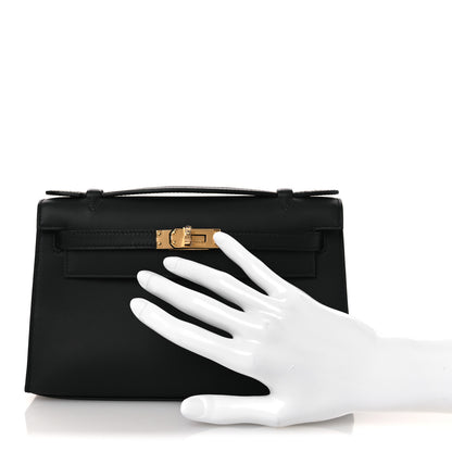 Hermes Swift Kelly Pochette Clutch Black 2 of 12