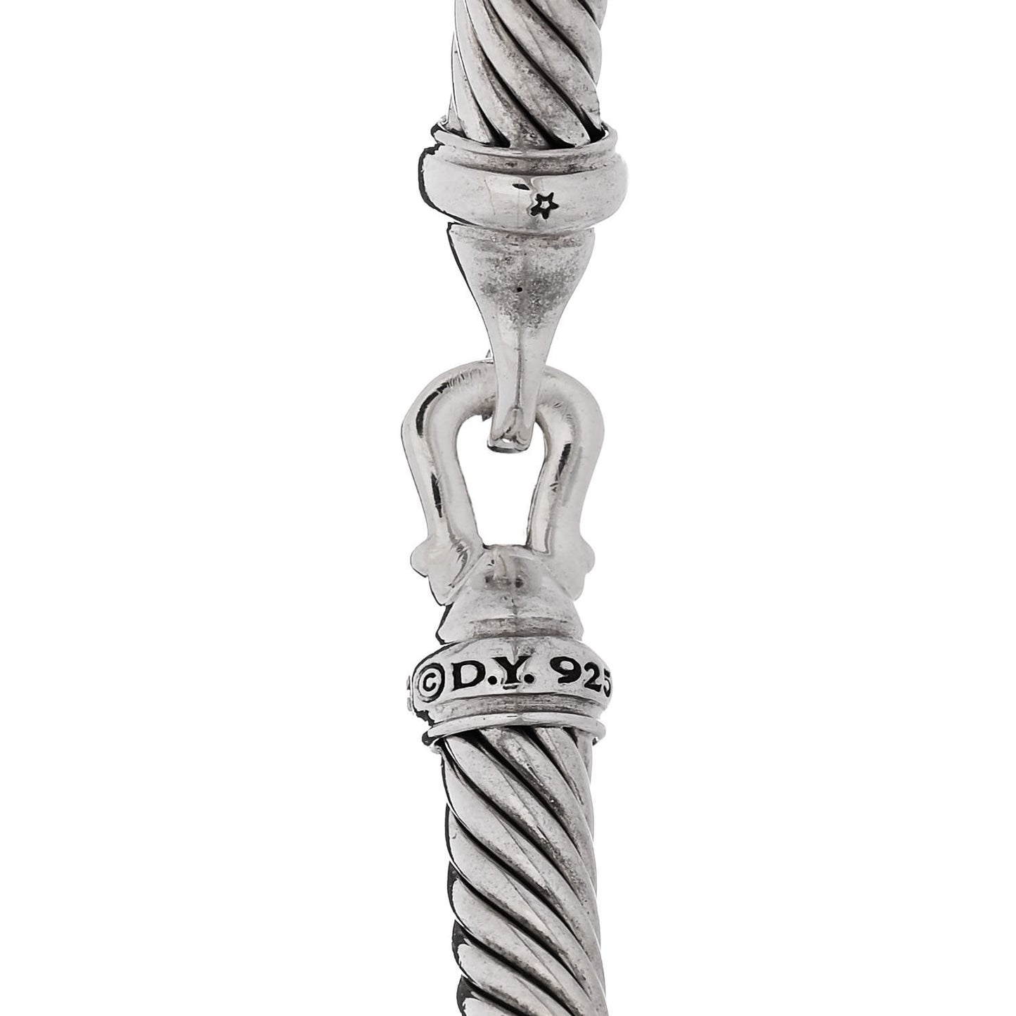 Sterling Silver Diamond 5mm Cable Buckle Bracelet